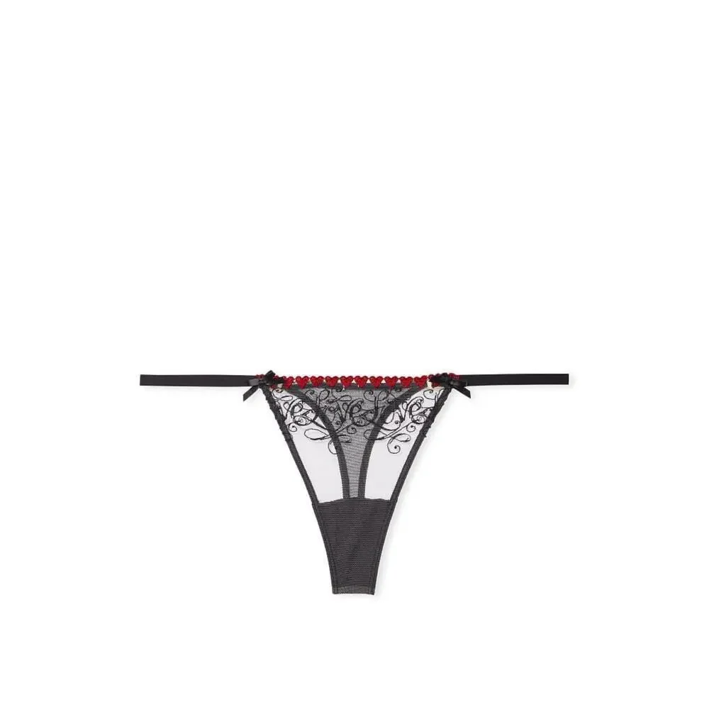 Victoria's Secret Love Letters Embroidery V-String Panty